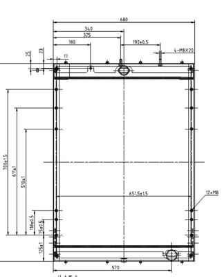 Aluminiumverdickung der Yutong-Bus-Diesel-LKW-Heizkörper-Versammlungs-1301-04620 ganz
