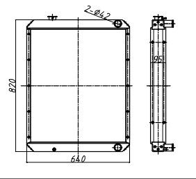 Bagger Radiator 840mm Höhen-PC120-6 203-03-67111 203-03-67110